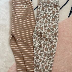 Brown Striped and Floral Kids Bottoms